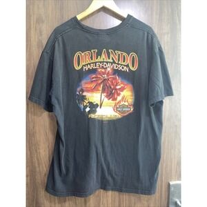 HARLEY DAVIDSON ORLANDO FL 2XLBLACK T-SHIRT 2-SIDED GRAPHICS  2009